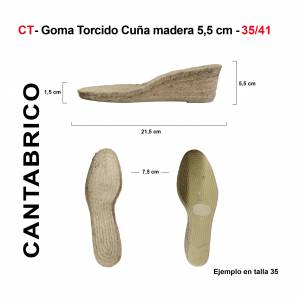 5. Suela Goma Cuña - GC_GD TORCIDA Cuña Madera 5,5 cm
