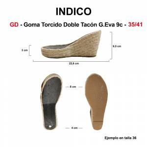 Indico - GD-Goma Torcido Doble Tacón G.Eva 9c T-36 